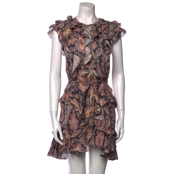 Isabel Marant Dresses & Skirts - ISABEL MARANT Xanity ruffled printed cotton mini dress Size FR 40/US 8
